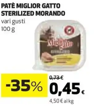 Coop PATÈ MIGLIOR GATTO STERILIZED MORANDO vari gusti 100 g offerta