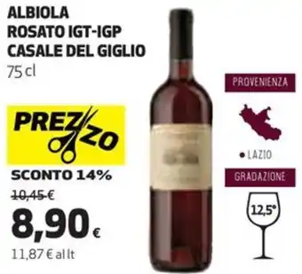 Coop ALBIOLA ROSATO IGT-IGP CASALE DEL GIGLIO 75 cl offerta