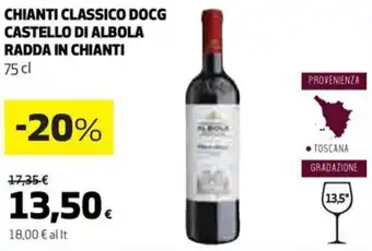 Coop CHIANTI CLASSICO DOCG CASTELLO DI ALBOLA RADDA IN CHIANTI 75 cl offerta