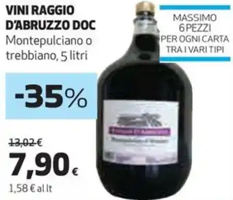 Coop VINI RAGGIO D'ABRUZZO DOC Montepulciano o trebbiano, 5 litri offerta