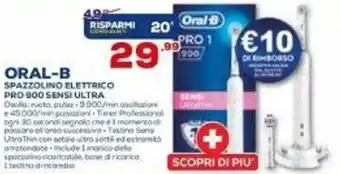 Euronics Oral-B Spazzolino Elettrico Pro 900 Sensi Ultra offerta