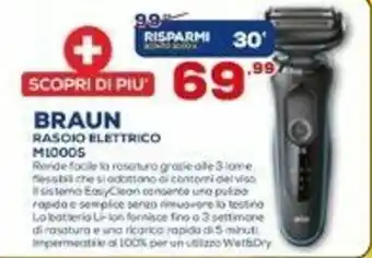 Euronics Braun Rasoio Elettrico M100DS offerta