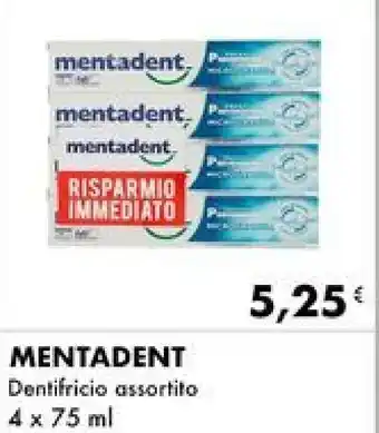Iper Tosano MENTADENT Dentifricio assortito 4 x 75 ml offerta