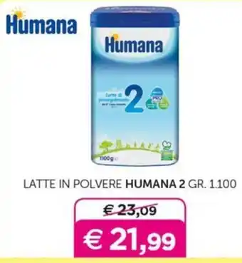 Universo Bimbo Humana LATTE IN POLVERE HUMANA 2 GR. 1.100 offerta