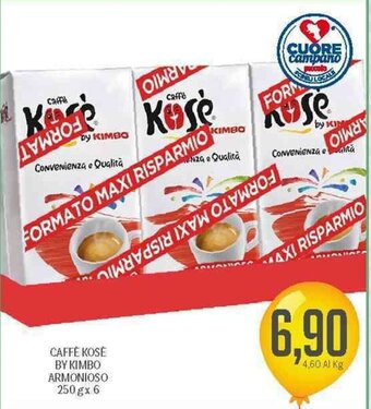 Supermercati Piccolo Caffè Kosè By Kimbo Armonioso 250 g x 6 offerta