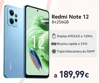 Unieuro Redmi Note 12 8+256GB offerta