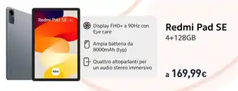 Unieuro Redmi Pad SE offerta