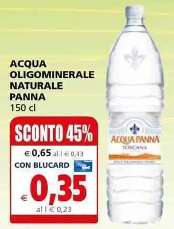 Il Gigante ACQUA OLIGOMINERALE NATURALE PANNA 150 cl offerta