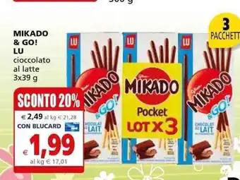 Il Gigante MIKADO & GO! LU cioccolato al latte 3x39 g offerta