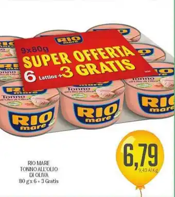 Supermercati Piccolo Rio Mare Tonno All'olio Di Oliva 80 g x 6 + 3 Gratis offerta