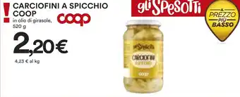Coop CARCIOFINI A SPICCHIO COOP in olio di girasole, 520 g offerta