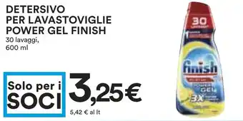 Coop DETERSIVO PER LAVASTOVIGLIE POWER GEL FINISH 30 lavaggi, 600 ml offerta