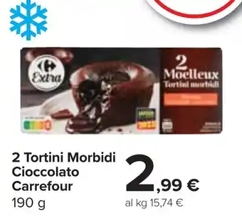 Carrefour Market 2 Tortini Morbidi Cioccolato Carrefour 190 g offerta