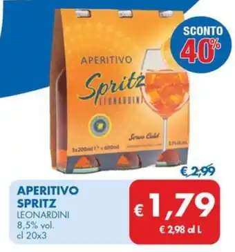 MD Discount APERITIVO SPRITZ LEONARDINI 8,5% vol. cl 20x3 offerta