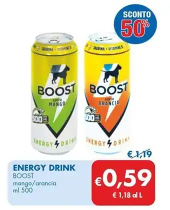 MD Discount ENERGY DRINK BOOST mango/arancia ml 500 offerta