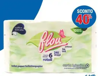 MD Discount CARTA IGIENICA FLOU 6 rotoli - 240 strappi 3 veli offerta