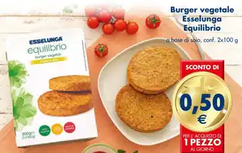 Esselunga Burger vegetale Esselunga Equilibrio a base di soia, conf. 2x100 g offerta