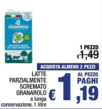 Spesa Facile Conad LATTE PARZIALMENTE SCREMATO GRANAROLO a lunga conservazione, 1 litro offerta