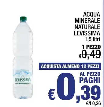 Spesa Facile Conad ACQUA MINERALE NATURALE LEVISSIMA 1,5 litri offerta