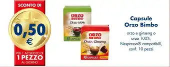 Esselunga Capsule Orzo Bimbo orzo e ginseng o orzo 100%, Nespresso compatibili, conf. 10 pezzi offerta