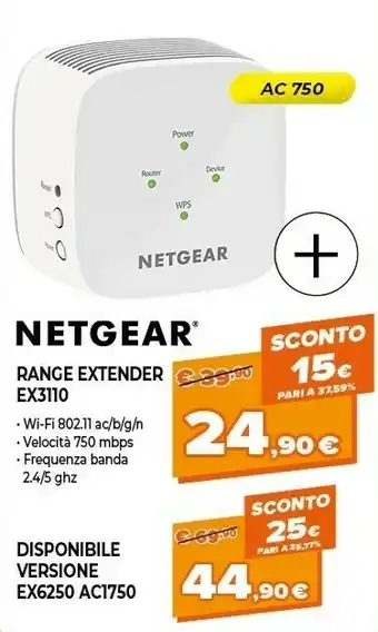 Expert Netgear ex3110 ricevitore e trasmettitore di rete bianco offerta