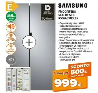 Expert Rs66a8101sl frigorifero side-by-side incasso/libero e acciaio inossidabile offerta