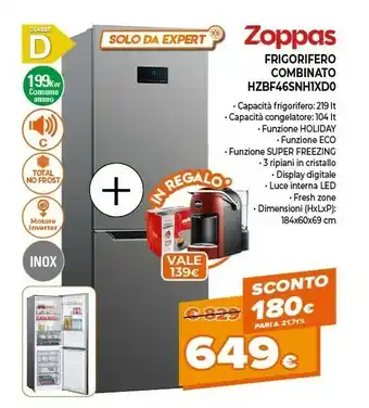 Expert Frigorifero combinato hzbf46snh1xd0 offerta