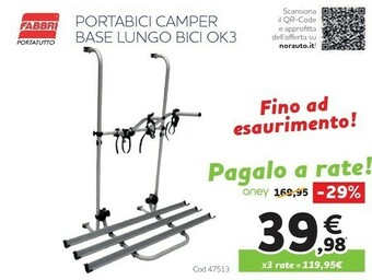 Portabici camper base lungo bici ok3