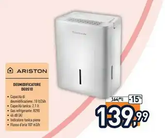 Unieuro Deos 10 2,1 l 46 db bianco 230 w offerta