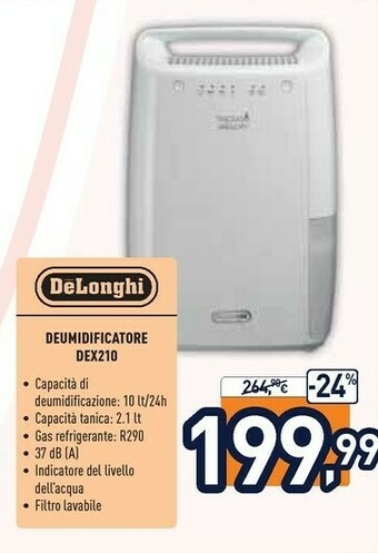 Unieuro Delonghi dex210 2,1 l 37 db bianco offerta