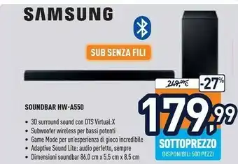Unieuro Soundbar hw-a550 offerta