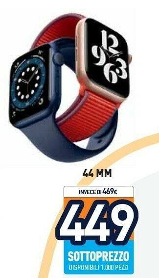 Unieuro Watch series 6 oled 44 mm blu gps (satellitare) offerta