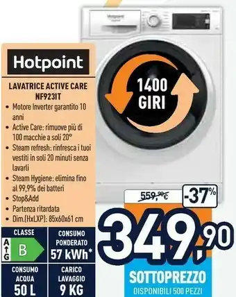 Unieuro Nf923wk it n lavatrice caricamento frontale 9 kg 1200 giri/min d bianco offerta