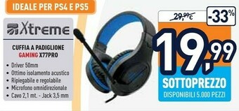 Xtreme cuffia a padiglione x77pro
