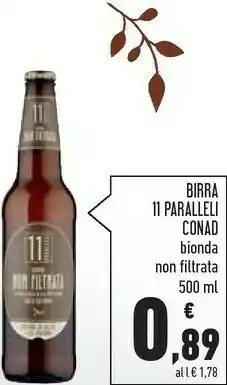 11 paralleli - bionda non filtrata 500 g(ml)