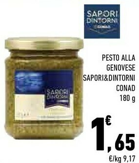 Conad City Conad - pesto alla genovese con basilico genovese dop sapori e dintorni 180 g(ml) offerta