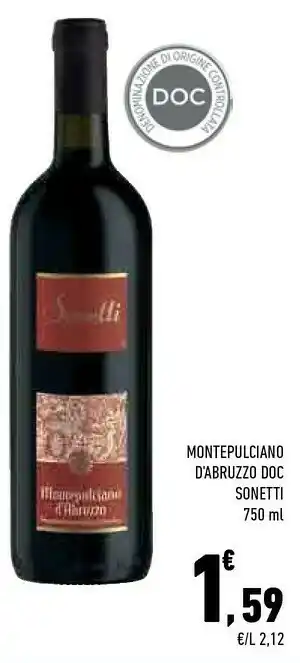 Conad City Sonetti montepublicano d'abruzzo doc offerta
