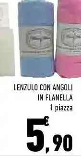 Lenzuolo con angoli in flanella 1 piazza