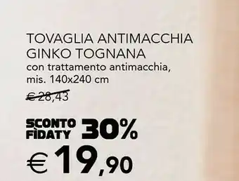 Esselunga Tognana tovaglia antimacchia ginko offerta
