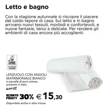 Lenzuolo con angoli matrimoniale bianco