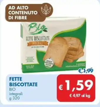 MD Discount FETTE BISCOTTATE BIO integrali g 320 offerta