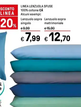 Iper La Grande LINEA LENZUOLA SFUSE 100% cotone CÁ offerta