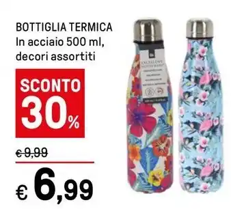 BOTTIGLIA TERMICA In acciaio 500 ml, decori assortiti