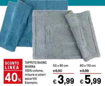 Iper La Grande TAPPETO BAGNO MARINA 100% cotone, misure e colori assortiti offerta