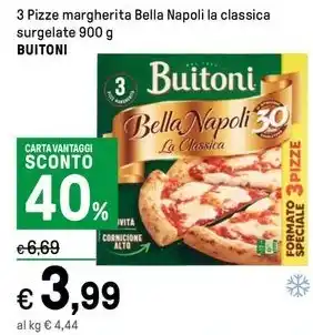 Iper La Grande 3 Pizze margherita Bella Napoli la classica surgelate 900 g BUITONI offerta