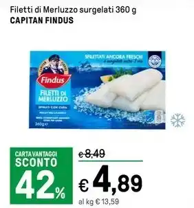 Iper La Grande Filetti di Merluzzo surgelati 360 g CAPITAN FINDUS offerta