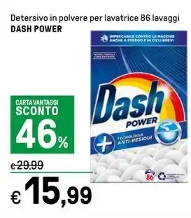 Iper La Grande Detersivo in polvere per lavatrice 86 lavaggi DASH POWER offerta