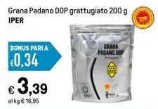 Iper La Grande Grana Padano DOP grattugiato 200 g IPER offerta