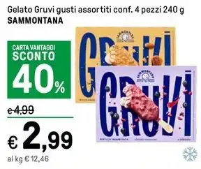 Iper La Grande Gelato Gruvi gusti assortiti conf. 4 pezzi 240 g SAMMONTANA offerta