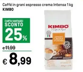 Iper La Grande Caffé in grani espresso crema Intensa 1 kg KIMBO offerta